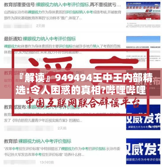 『解读』949494王中王内部精选:令人困惑的真相?哔哩哔哩