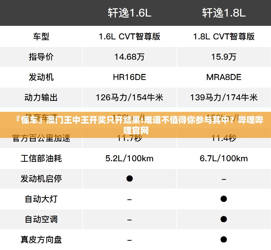 『懂车』澳门王中王开奖只开结果:难道不值得你参与其中？哔哩哔哩官网