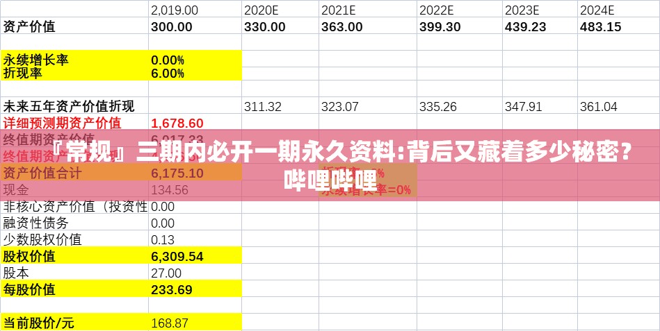 『常规』三期内必开一期永久资料:背后又藏着多少秘密？哔哩哔哩
