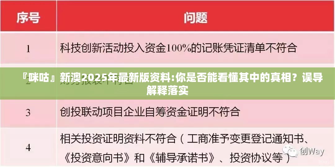 『咪咕』新澳2025年最新版资料:你是否能看懂其中的真相？误导解释落实