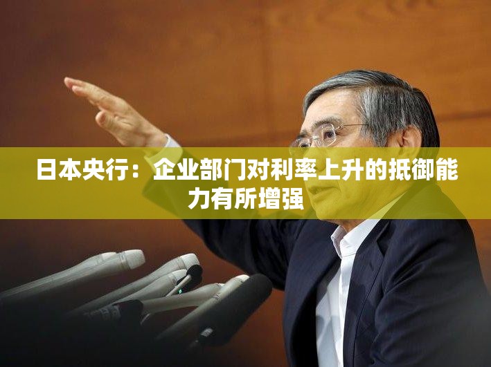 日本央行：企业部门对利率上升的抵御能力有所增强